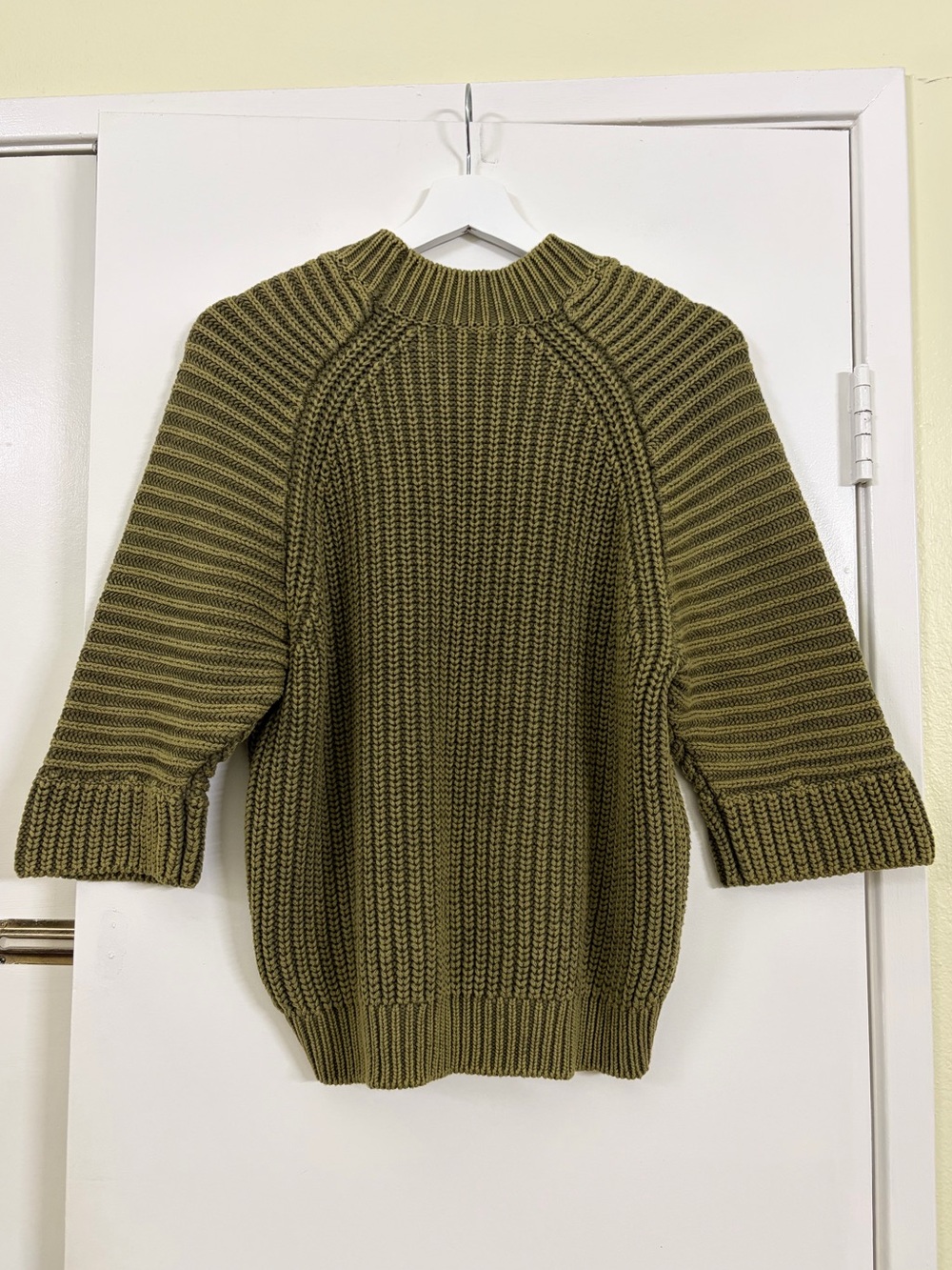Maeve Anthropologie Mackenzie Chunky Ribbed Sweater Olive Boho Cabincore XS - Picture 5 of 10